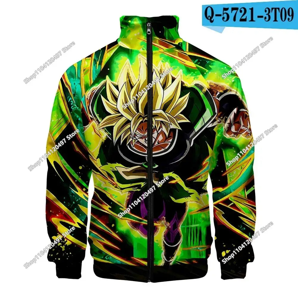 Anime Goku Dragon Ball Jacket Men Women Harajuku Hip Hop Japanese Zip Up Hoodies Goku Clothes Stand Collar Sweatshirt, produit gaming premium Fraquane