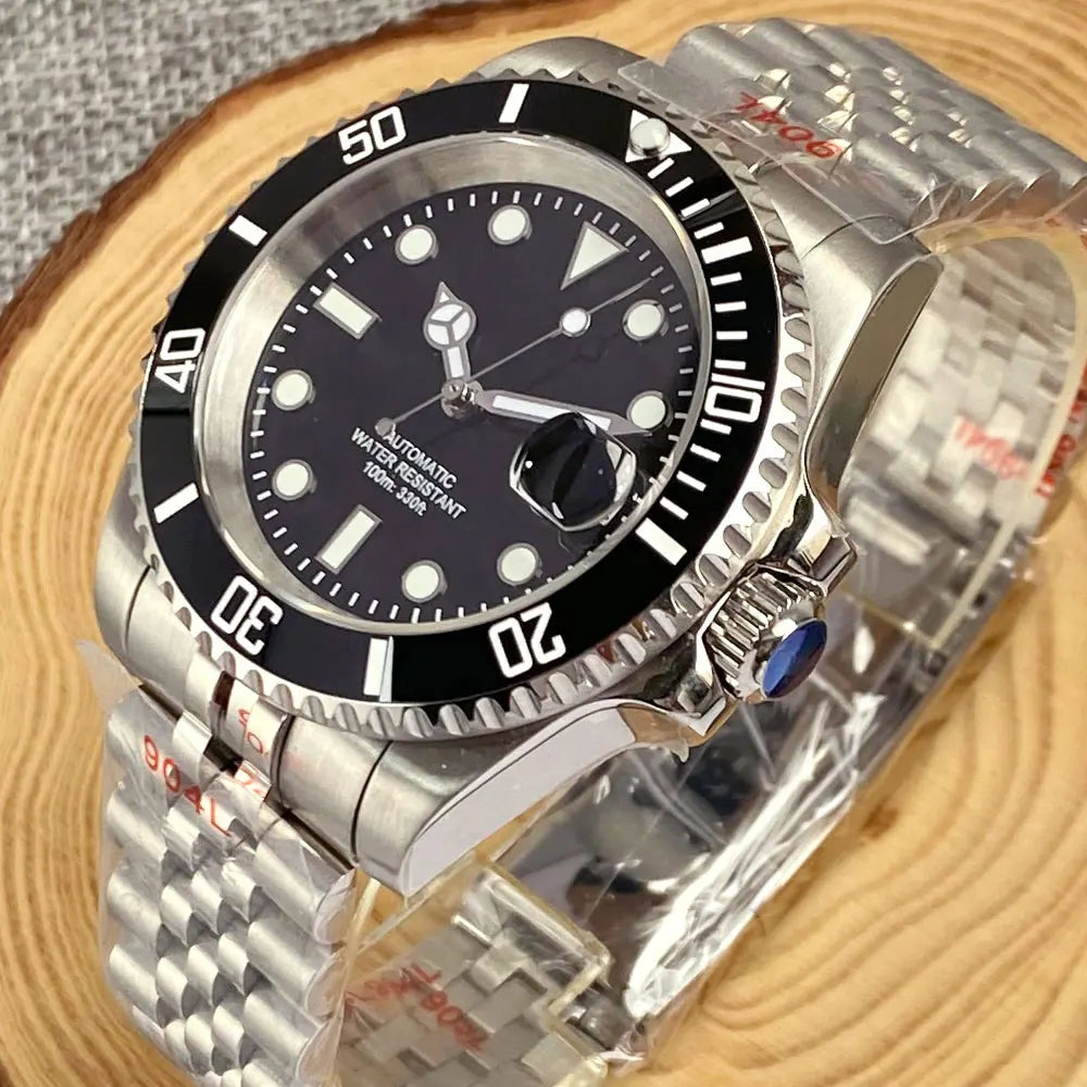 Miyota 8215 PT5000 Stainless Steel 40mm Dive Automatic Men Watch Sapphire Crystal Rotating Bezel Luminous Mechanical Wristwatch
