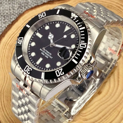 Miyota 8215 PT5000 Stainless Steel 40mm Dive Automatic Men Watch Sapphire Crystal Rotating Bezel Luminous Mechanical Wristwatch