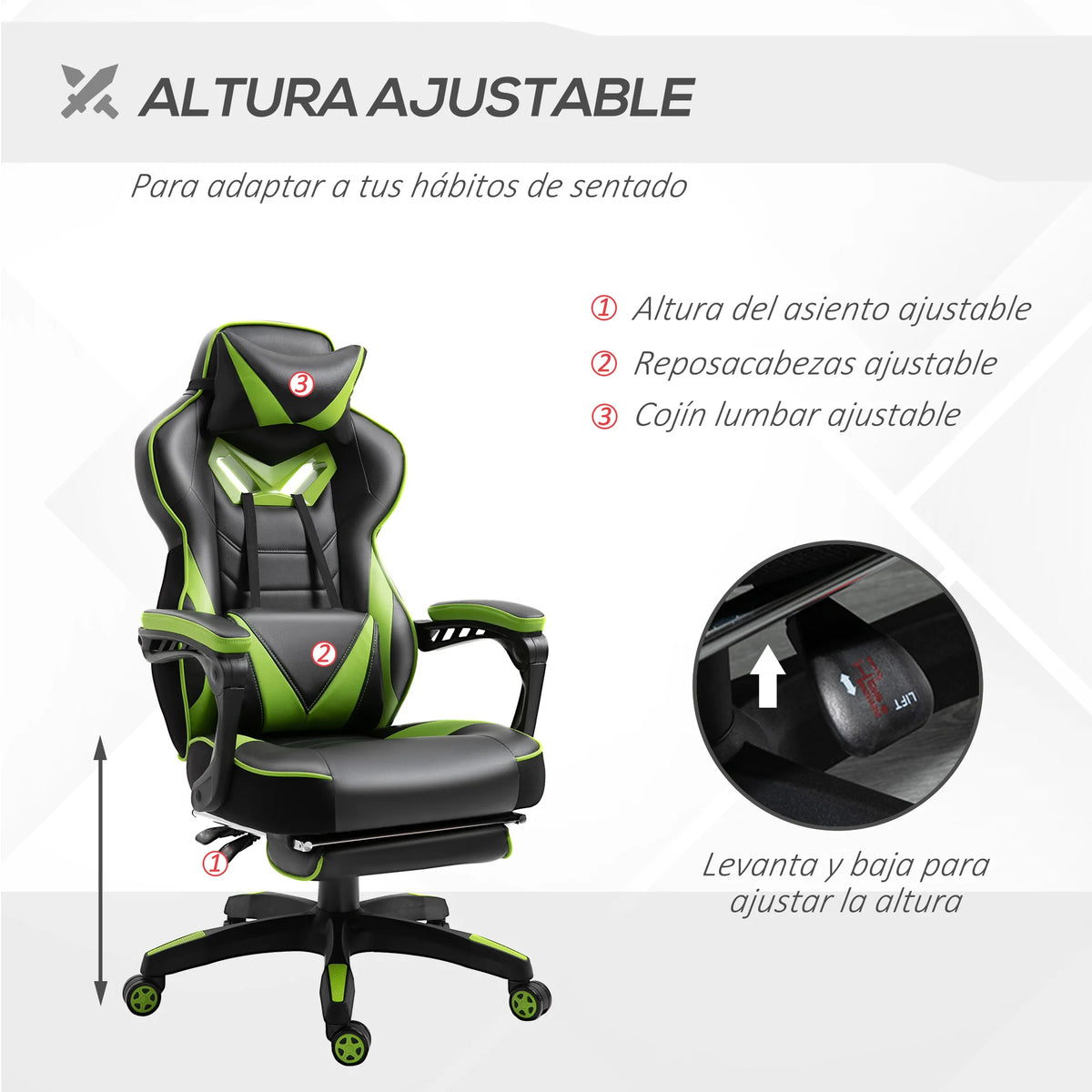 Vinsetto Ergonomic Racing Gaming Chair Reclining Office Chair with Footrest, Adjustable High Back PU Leather Computer Chair for Home & Office