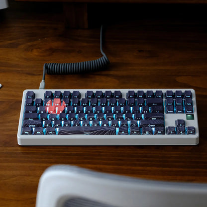 KYOMOT 135 Keys PBT Side Print Keycap Double Shot Cherry Profile Shine Through Keycaps for MX Switch Games Mechanical Keyboard