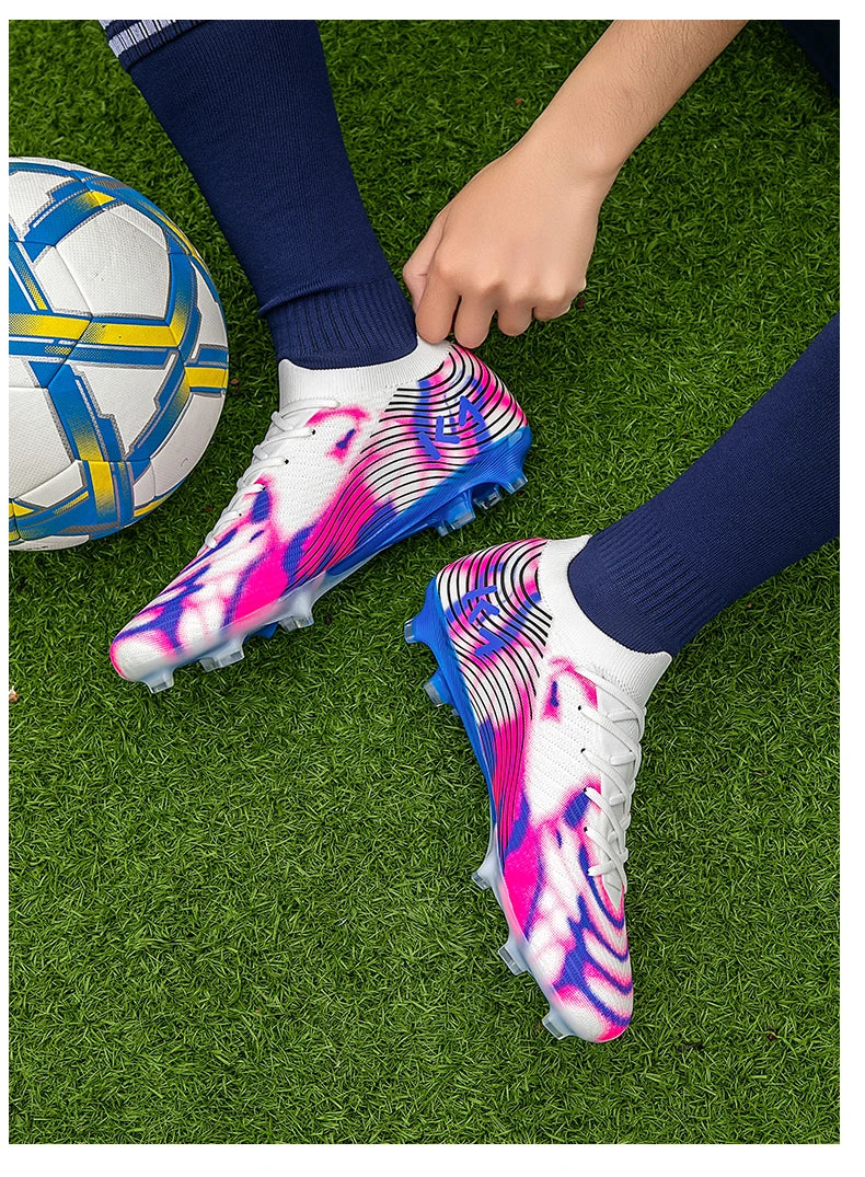 New Men Soccer Shoes Match Outdoor Sneakers Grass Cleats Hot-selling Football Boots Non-Slip Boys High-quality High-top Light