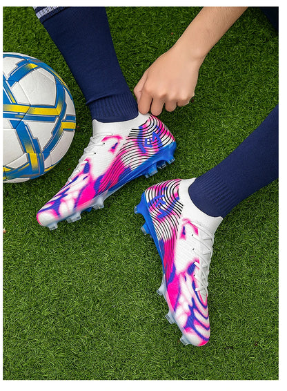 New Men Soccer Shoes Match Outdoor Sneakers Grass Cleats Hot-selling Football Boots Non-Slip Boys High-quality High-top Light