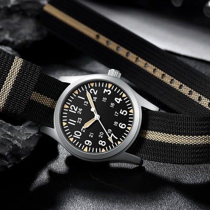 MILITREK 2026 New Military Retro Men'S VH31 Quartz Watch 37mm Sapphire Stainlesssteel 100m Waterproof C3 Luminous Reloj Hombre