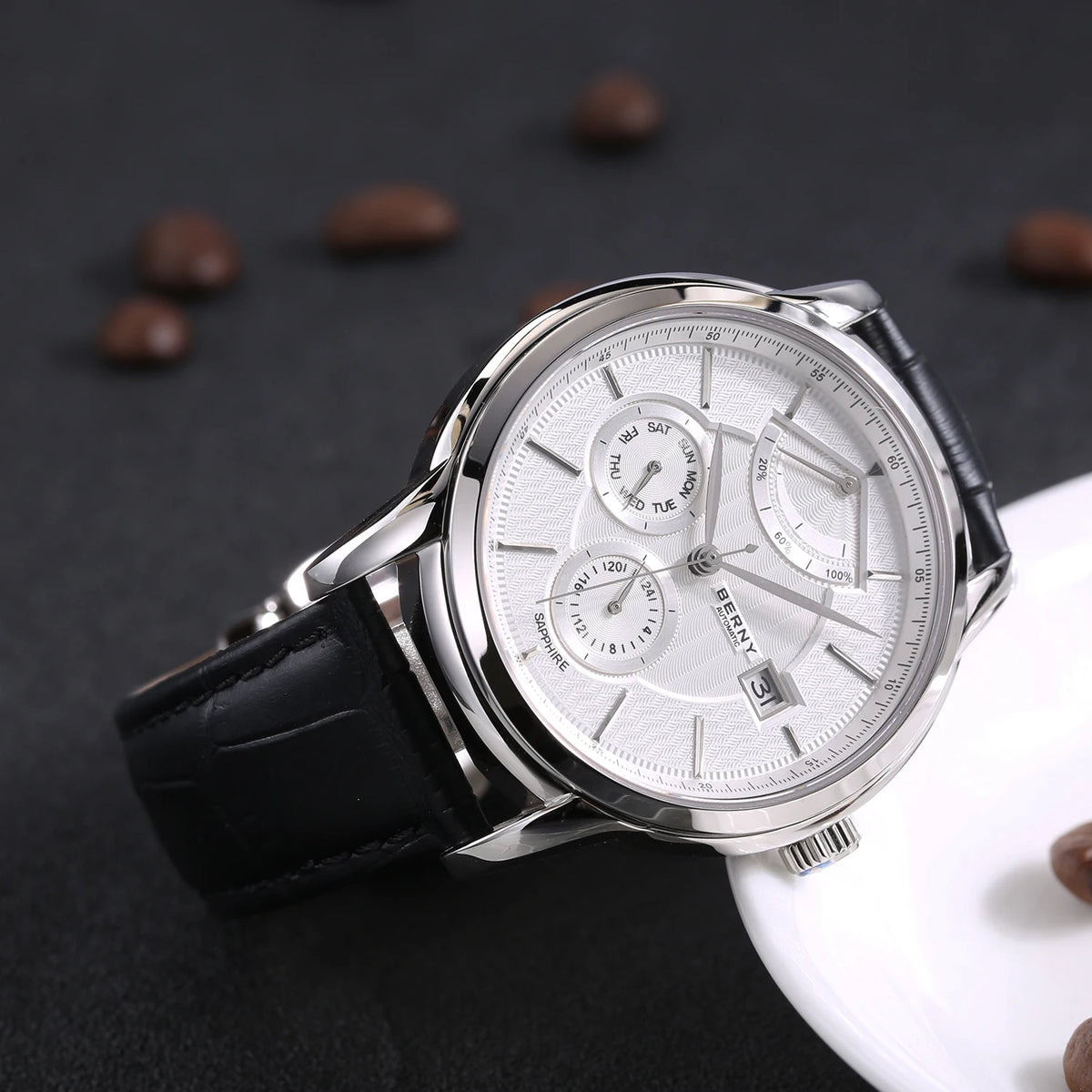 BERNY Luxury Automatic Mechanical Watch for Men Calendar Sapphire MIYOTA 9110 Dress Business Wristwatch High-end Men's Watches