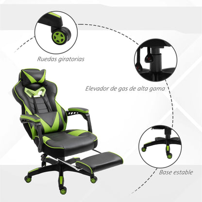 Vinsetto Ergonomic Racing Gaming Chair Reclining Office Chair with Footrest, Adjustable High Back PU Leather Computer Chair for Home & Office