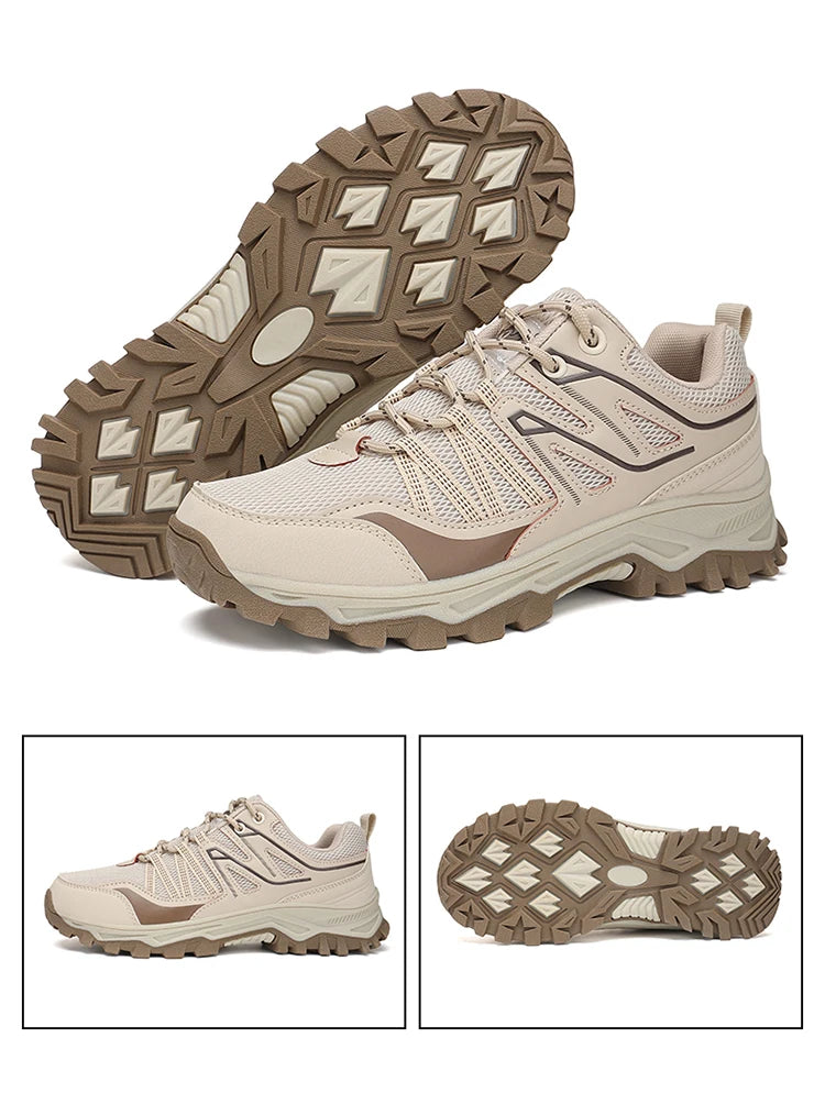 New Large Outdoor Mountaineering Shoes Men Spring and Autumn Mesh Breathable Sneaker Outdoor Travel Hiking Non slip Shoes