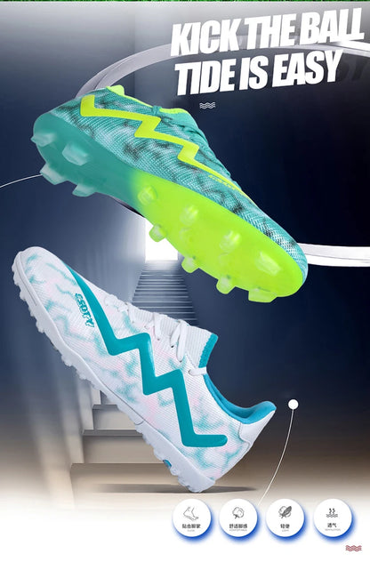 Mens Football Shoes Anti Slip Wear-resistant Grass Contest Training Youth Football Boots Light Five-a-side Soccer Shoes for Man
