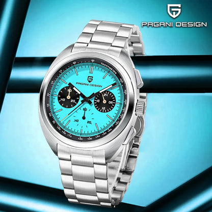 Pagani design2026fashion men's quartz watch top brand luxury sapphire VK63 men's chronograph all-steel diving relógios masculino
