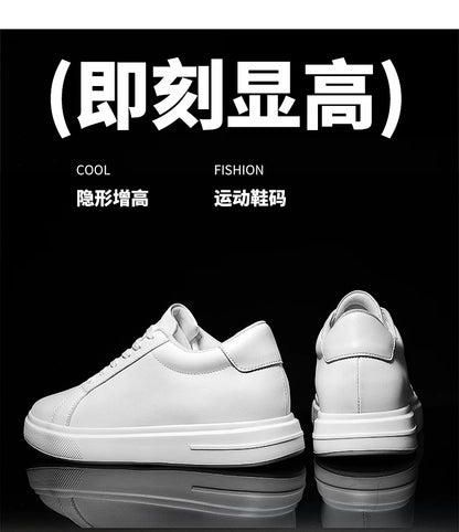 New  Men's Sneakers Elevator Shoes Heightening Height Increase Insole 6-10CM High Heels Shoes Leather Sport Shoes Men Shoes