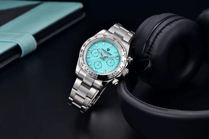 Pagani Design VK63 Fashion Men's Quartz Watch Luxury Sapphire Glass Timing Code Watch Stainless Steel Waterproof 10 Bar PD1727