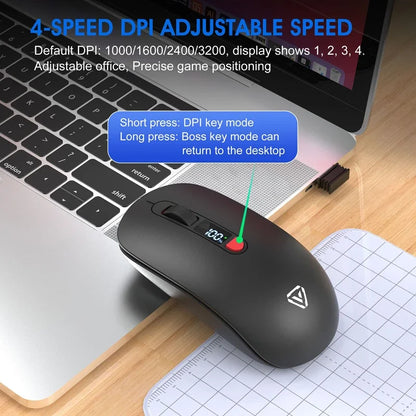 Lenovo Wireless Mouse Bluetooth 2.4G With Smart Display Silent Portable Silent Click Mouse Rechargeable Office Computers Laptops