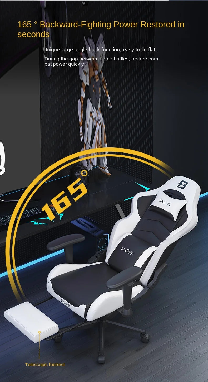 S8 Gaming Chair with 3D Armrests, Ergonomic Adjustable Backrest, Computer Office Chair, Leather Gamer Chair with Nylon Feet