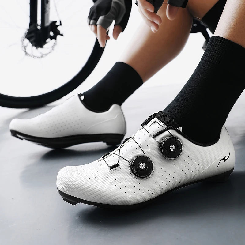 Competition Cycling Sports Shoes Road Bicycle Shoes Unisex Breathable Sports Cycling Shoes Self-locking Racing Bicycle Shoes