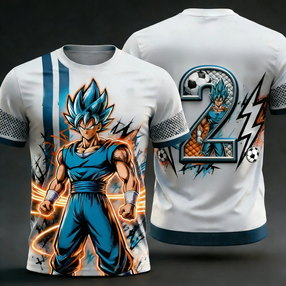 2026 Summer New Adult Men's Dragon Ball Goku 3D Printed Special Football Jersey Numbers 1 To 10 Kids Anime T-Shirt Unisex Y2k