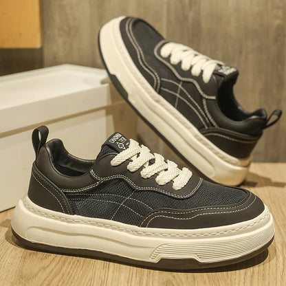 Men's Ultralight Breathable Mesh Sneakers 2025 Fashion Thick Sole Casual Shoes Comfortable Lace-up Trainers for Daily Walking