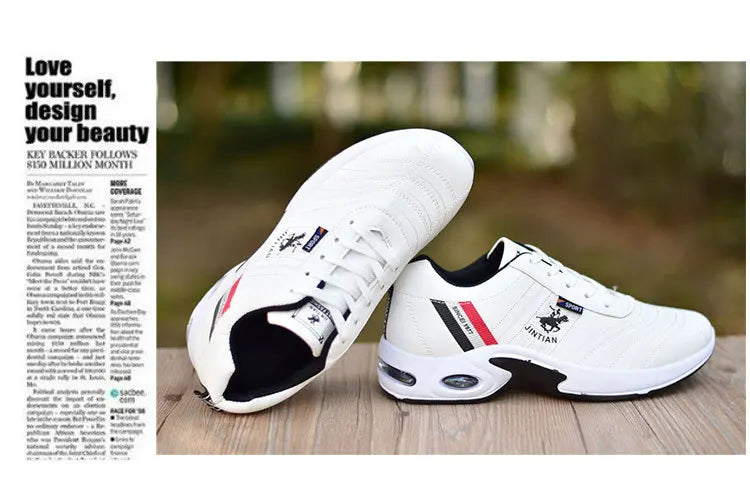 Men's leather sneakers Casual versatile shoes Outdoor non slip running footwear Fashion men's board shoes Zapatos Homme