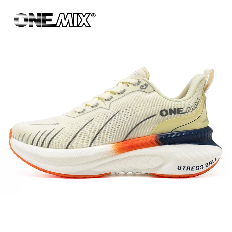 ONEMIX nové tlumicí běžecké boty pro muže, vhodné pro těžší běžce, šněrovací sportovní dámské neklouzavé outdoorové atletické pánské tenisky