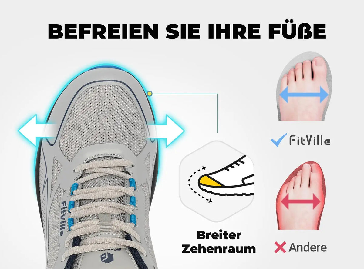 FitVille Non-Slip Trail Running Shoes Men's Sneakers Extra Wide Lightweight for Male Swollen Feet Arch Support Pain Relief