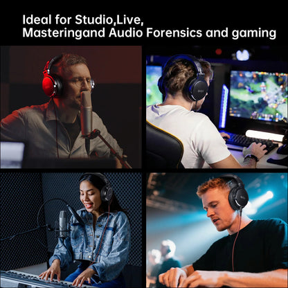 OneOdio EKSA P100 Professional Studio Headphones Wired HiFi Over Ear DJ Monitor Headphones with 50mm Driver, Mic, 3.5mm/6.35mm Audio Cable