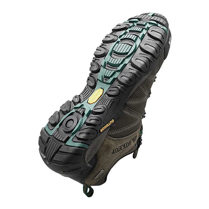 HIKEUP Celoroční pánské turistické boty pro outdoorové sporty z pravé kůže, odolné proti opotřebení, horolezecké boty s gumovou podrážkou, trekingové tenisky