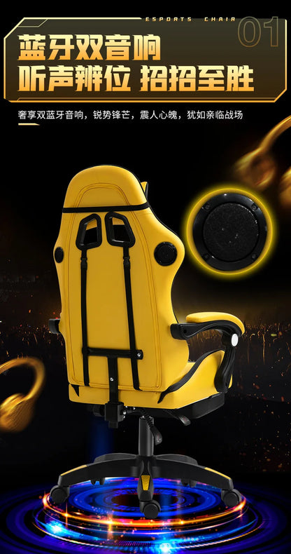 Ergonomic Gaming Chair for Computer Desk with Lumbar Support, High Back Mesh Reclining PC Chair, Adjustable Armrests for Office & Home