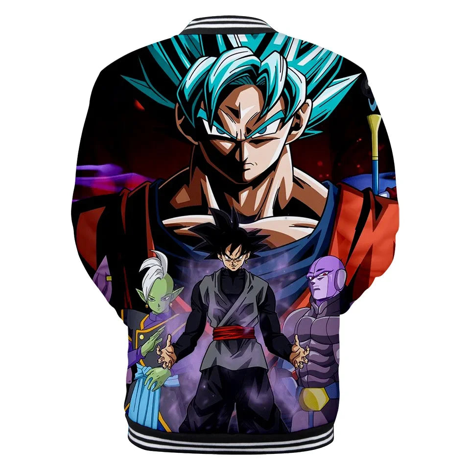 New Japanese Anime Dragon Ball Z Varsity Jacket Autumn Casual Sweatshirt Hoodie Coat Jacket Brand Baseball Jacket