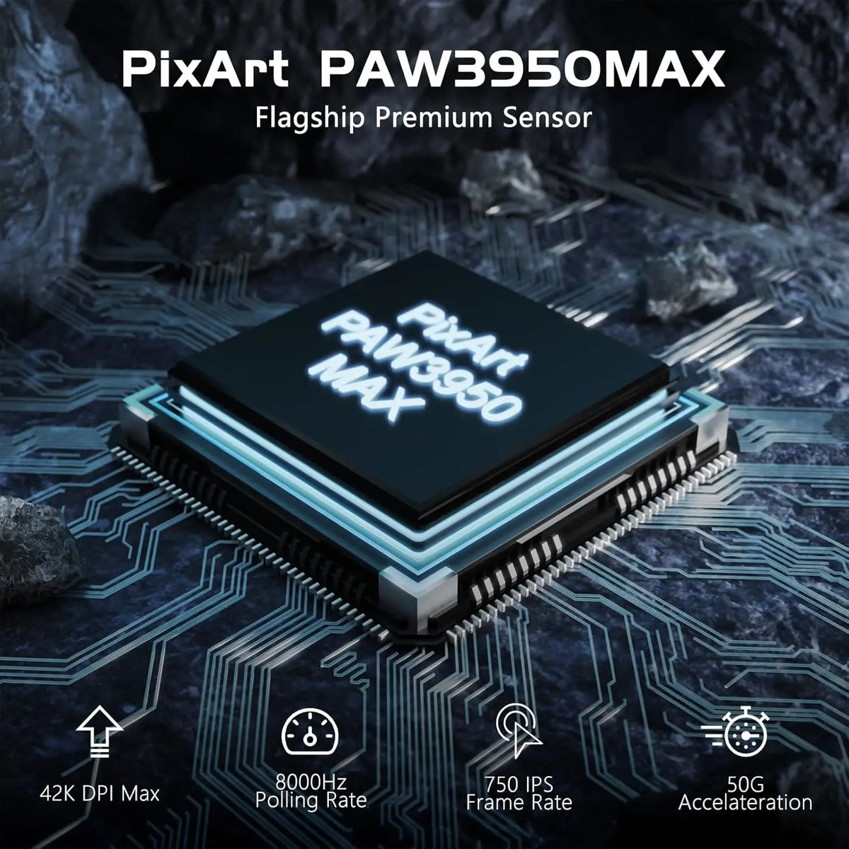 Attack Shark R6 Lightweight Wireless Gaming Mouse, PAW3950MAX Sensor, 8KHz Polling Rate, Tri-Mode Bluetooth Gaming Mouse for PC & Laptop