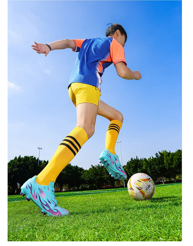 Kids Professional Football Boots Men Soccer Shoes Low-top Ankle Support Sports Youth Match Training Football Non-slip Durable