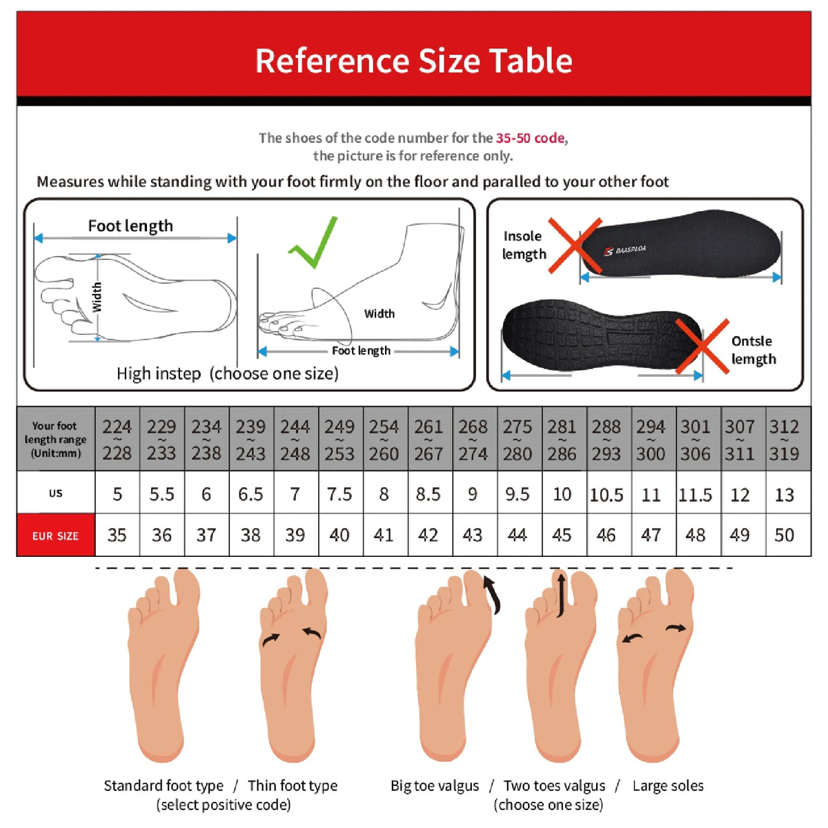 Baasploa Men Running Shoes New Breathable Mesh Sport Sneakers Plus Size 41-48 Male Classic Casual shoes Non-slip Outdoor Comfort