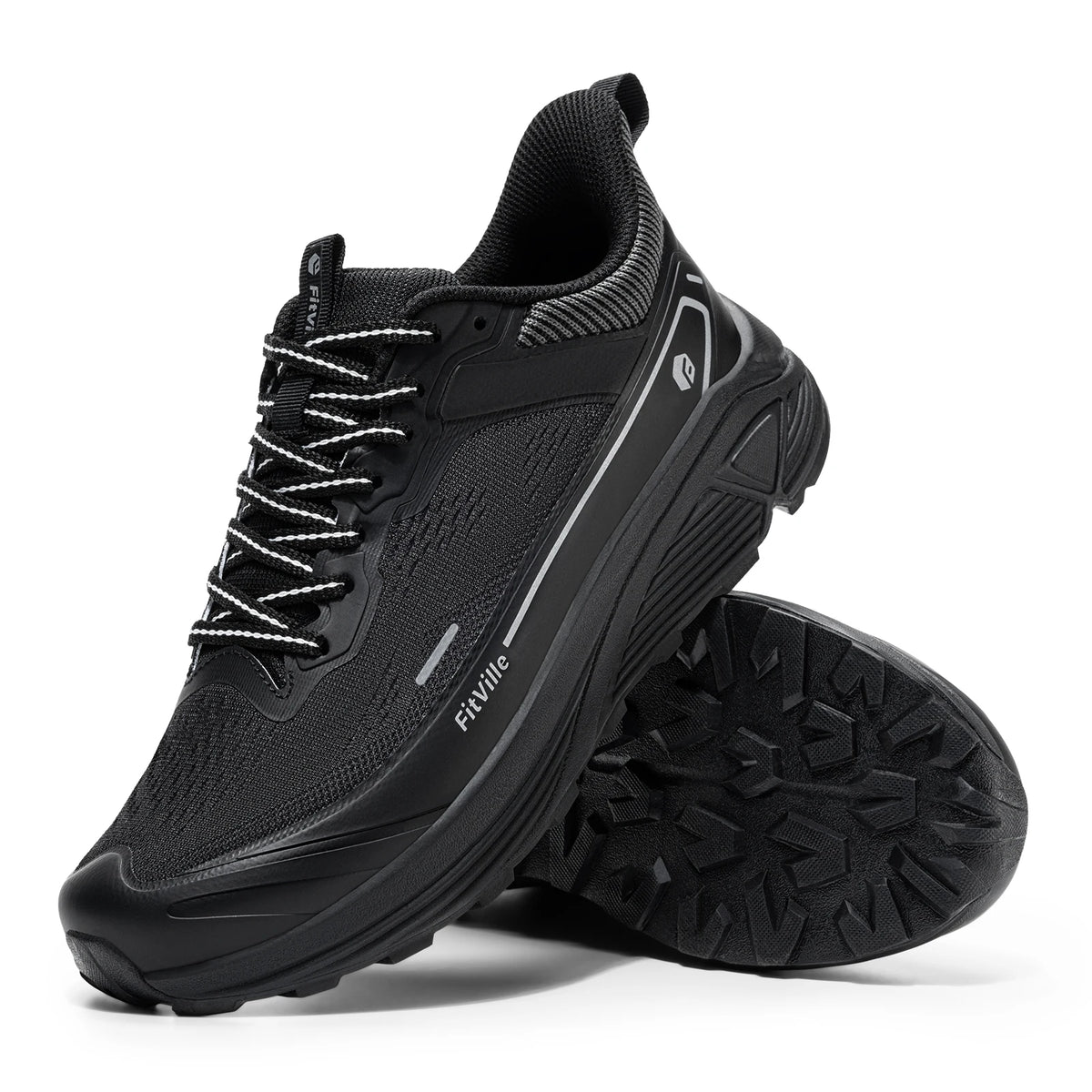FitVille Men's Wide Toe Box Shoes Cushioned Well Sneakers Non Slip Lightweight Breathable Running Shoes for Swollen feet