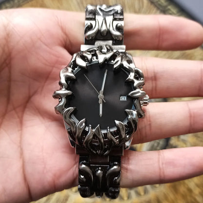 Watch for Men Classic Claw Alabaster Watches Y2K Calendar Quartz Wristwatches Male Clock Gifts Relogio Masculino Drop Shipping