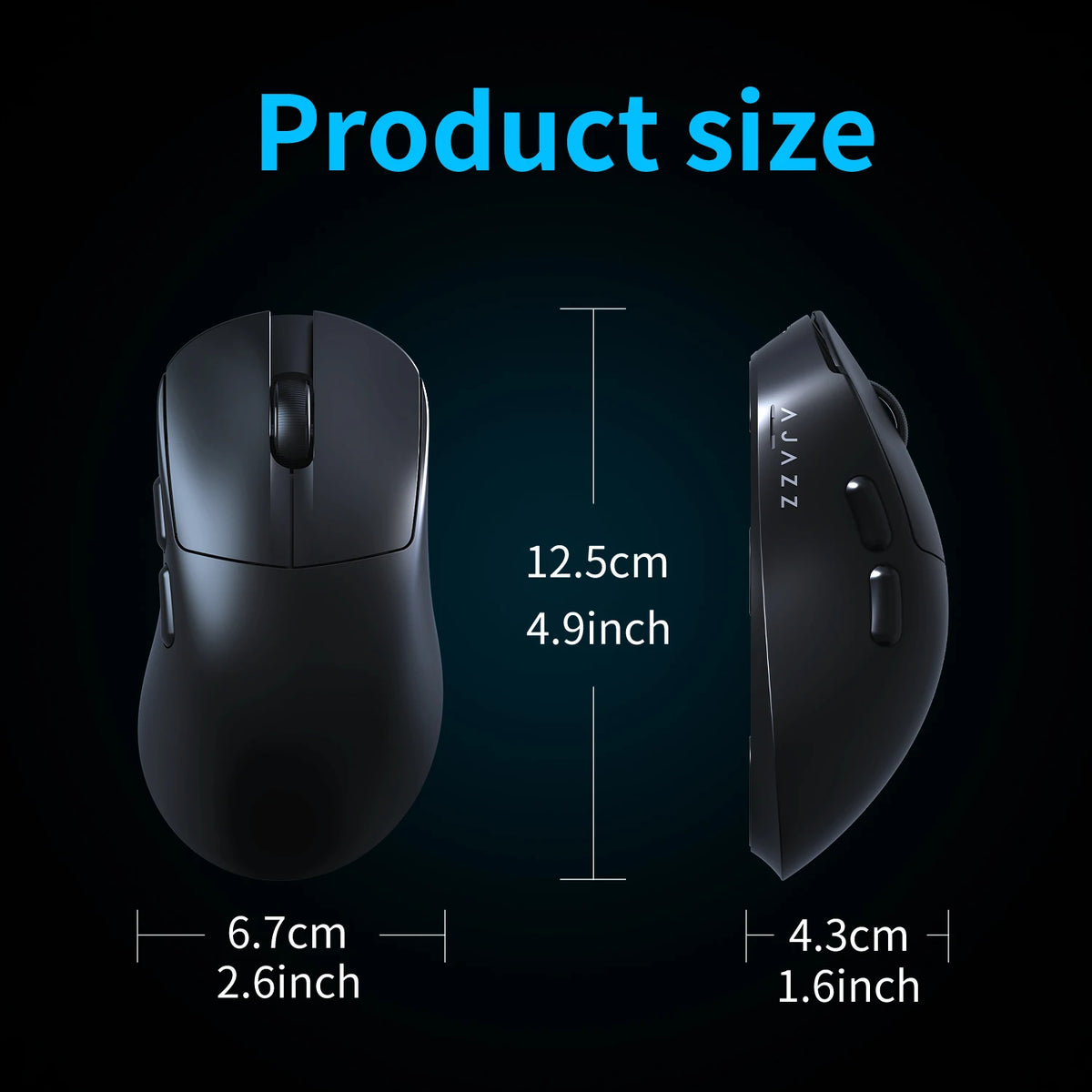 AJAZZ AJ179 V2 MAX Tri-Mode Wireless Gaming Mouse, 56g Lightweight PAW3311 Sensor, 12000 DPI, Rechargeable Right-Hand Gaming Mouse