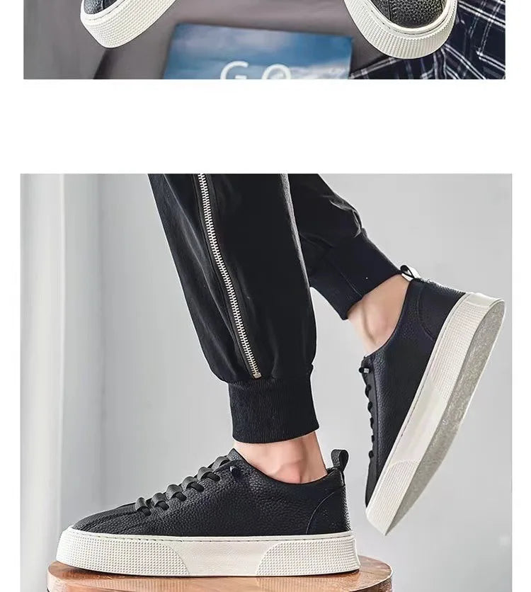 Men Sneakers Casual Shoes Men Flats Zapatillas Hombre Lightweight PU Leather Breathable Shoe Mens White Sports Tenis Shoes