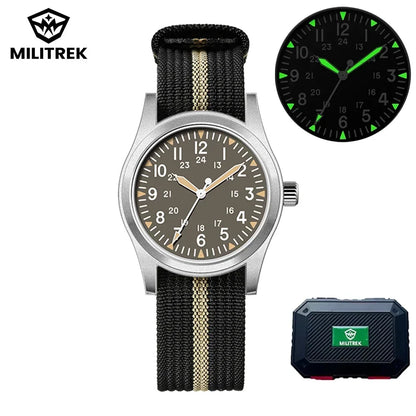 MILITREK 2026 New Military Retro Men'S VH31 Quartz Watch 37mm Sapphire Stainlesssteel 100m Waterproof C3 Luminous Reloj Hombre