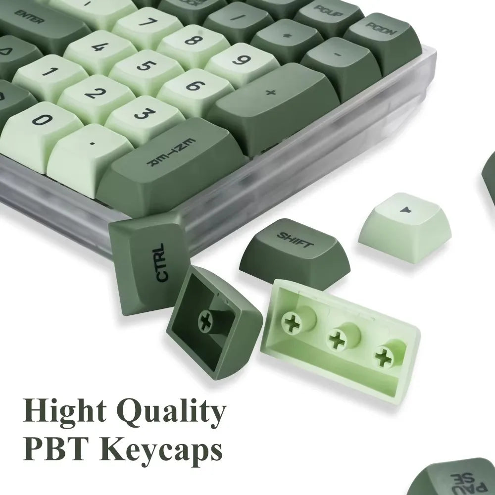 125 Tasten XDA PBT Tastenkappen-Set Matcha Green für mechanische Tastaturen mit 61/64/68/75/87/98/104/108 Tasten für Cherry/Gateron/Otemu/Kailh