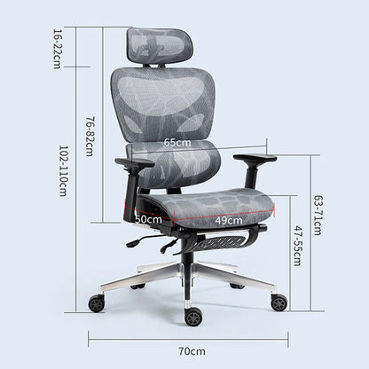 New E07 Pro Ergonomic Chair Sedentary Comfort Office Chair Home Study Gaming Chair Backrest Adjustable Seat with Footrest