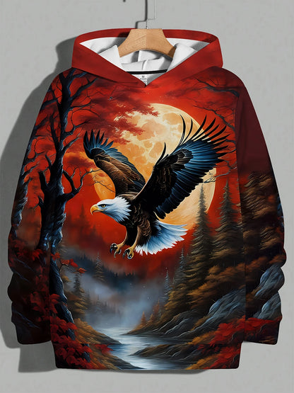 2025 Fashion Cool Eagle Men's Hoodie 3D Printed Hoodies Edition Trend American Eagle Men's Sportswear Kids Casual Unisex Pullover
