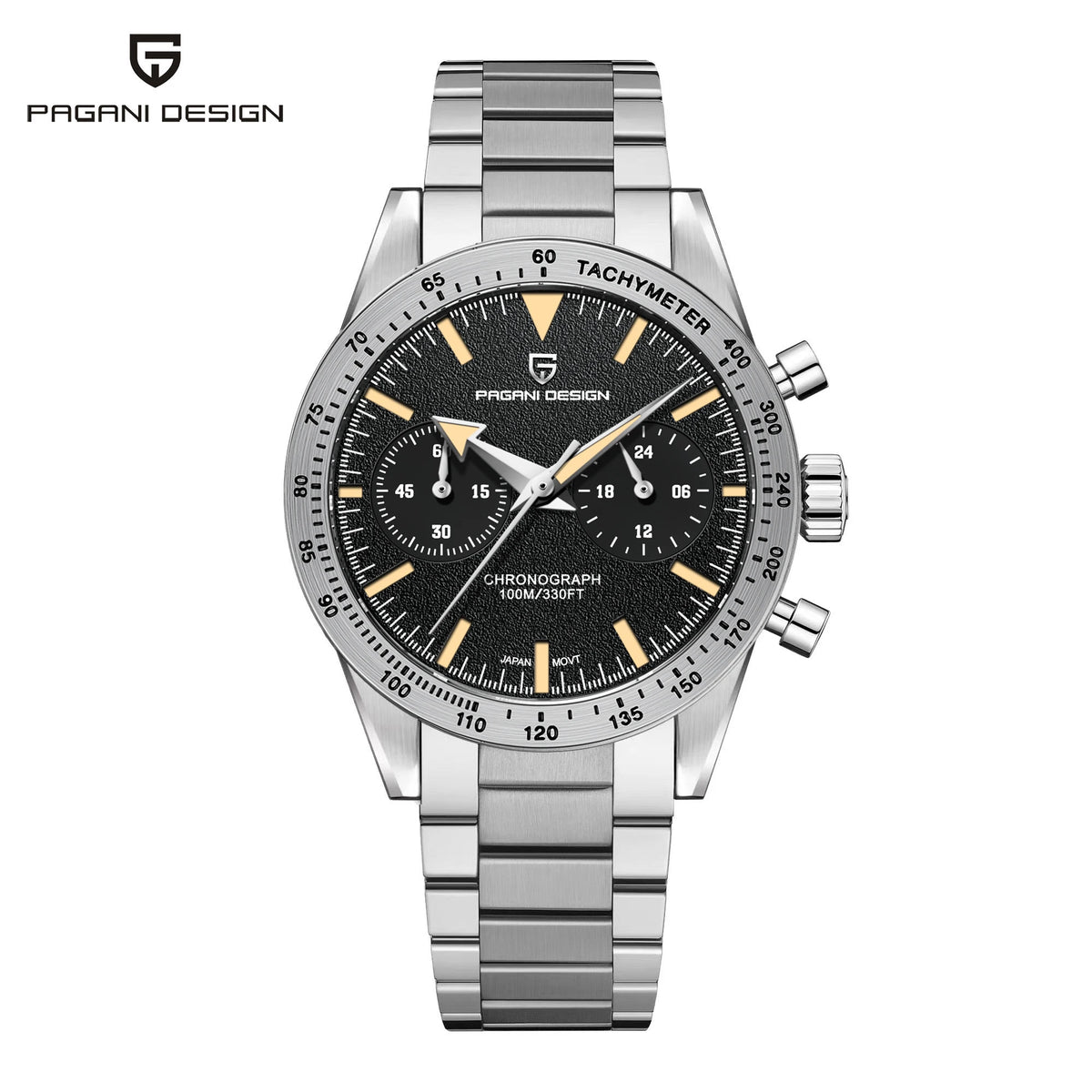 PAGANI DESIGN 2024 New Wide arrow Moon Men's Watches Luxury Quartz Watch For Men Sport Retro Chronograph VK64 AR Sapphire glass
