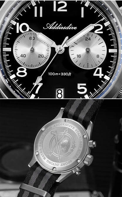 Uhr für Männer aus Edelstahl, 316L Edelstahl Gehäuse Form: Rund