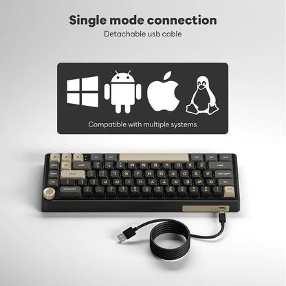 Royal Kludge RK R65 Brazilian Portuguese Mechanical Keyboard Gasket Wired Hot-swappable 66 Key 65% RGB Backlit Gamer Keyboard