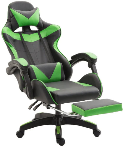 Ergonomic Gaming Chair with Lumbar Support, PU Leather Office Chair, Adjustable Height Computer Chair with Headrest, 360° Swivel