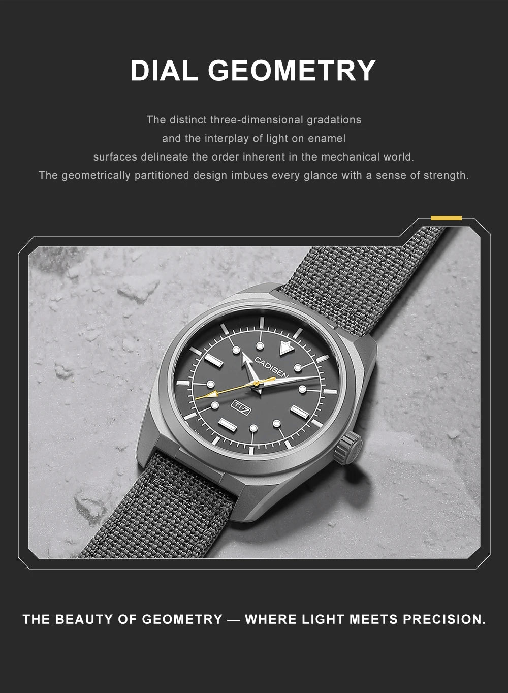 CADISEN TI-7 Autodyne Men’s Automatic Watch  Titanium Case, Miyota 8215, Sapphire Crystal & 100M Waterproof