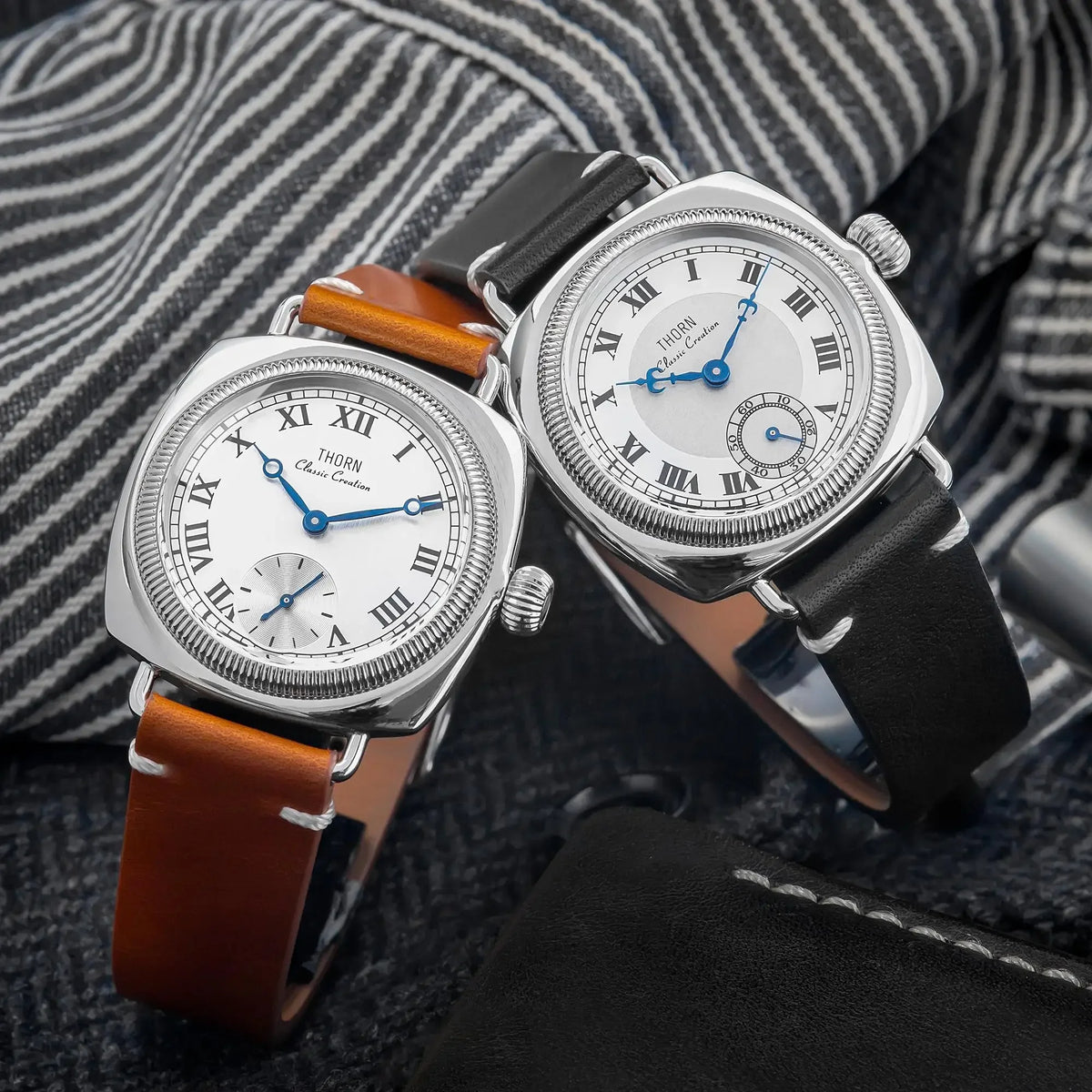 THORN  T002 Watch Tribute To Classic Oyster Style Antique Pillow Shaped Watch, Retro Watch, Men's and Women's Couple Watches