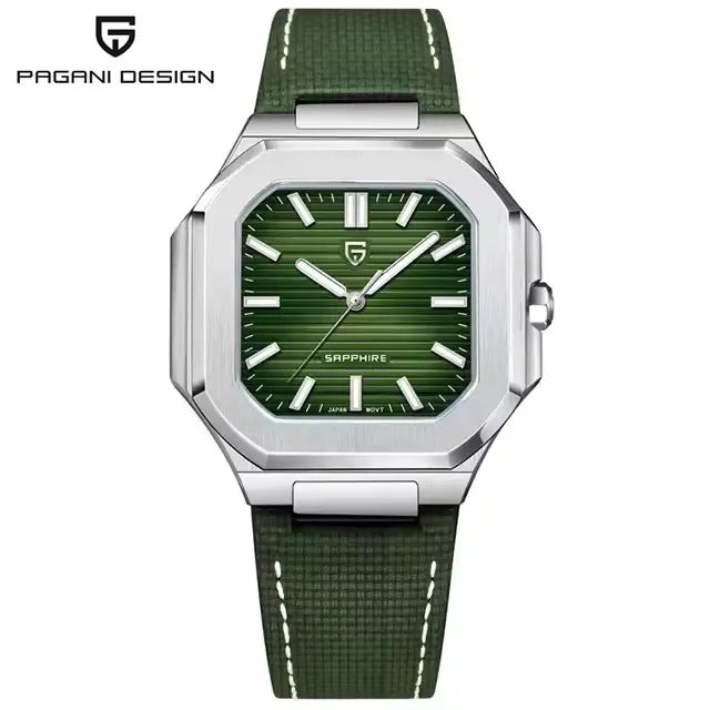 2026 New PAGANI DESIGN Square Quartz Luxury Watch For Men AR Sapphire Mirror Japan Movt Man watch Luminous 316L All Steel Watch