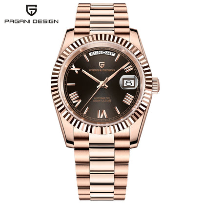 PAGANI DESIGN Luxury Men Watch Sapphire mirror Luminous Stainless Steel Watch Week Date Mechanical Waterproof ST16 Man watch