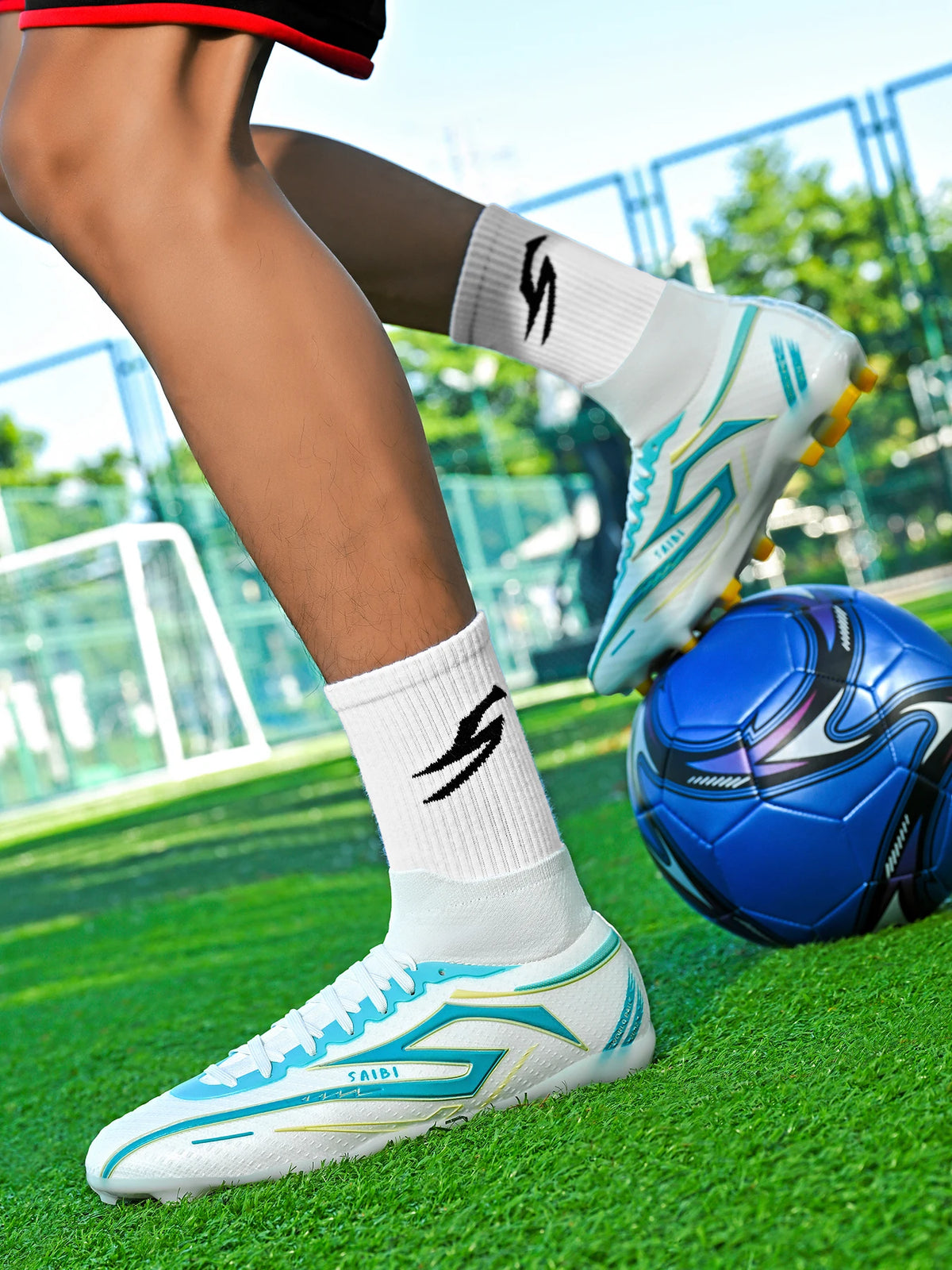 AG/FG Football Boots Unisex Kids Youth PU+Fabric Upper TPU Sole Anti-Slip Durable Outdoor Sports Pitch Training Shoes
