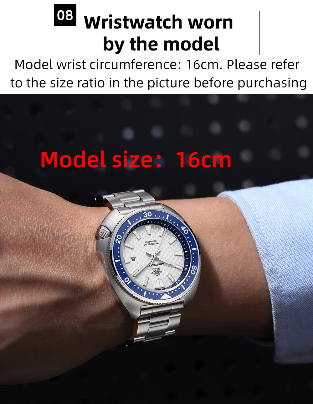 ADDIESDIVE Luxury Men's Watches Stainless Steel Sapphire Crystal Quartz Watch for Men Luminous 20Bar Waterproof NEW Wristwatches
