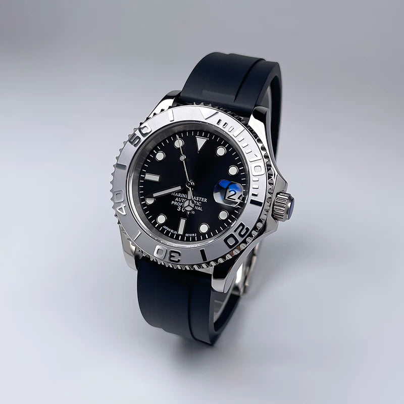 YM Style 40mm Men’s Automatic Watch Sapphire Crystal, Luminous Dial & Rotating Bezel with Jubilee Bracelet