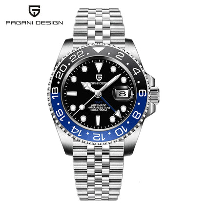 PAGANI DESIGN V3 PD-1662 GMT Watches Men's Luxury Sapphire Automatic Mechanical Watch 40MM Stainless Steel 100M Waterproof Watch